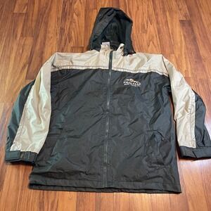 Pikes Peak Colorado Windbreaker Jacket Small Black Tan Y2K Vintage 2000 Hiking